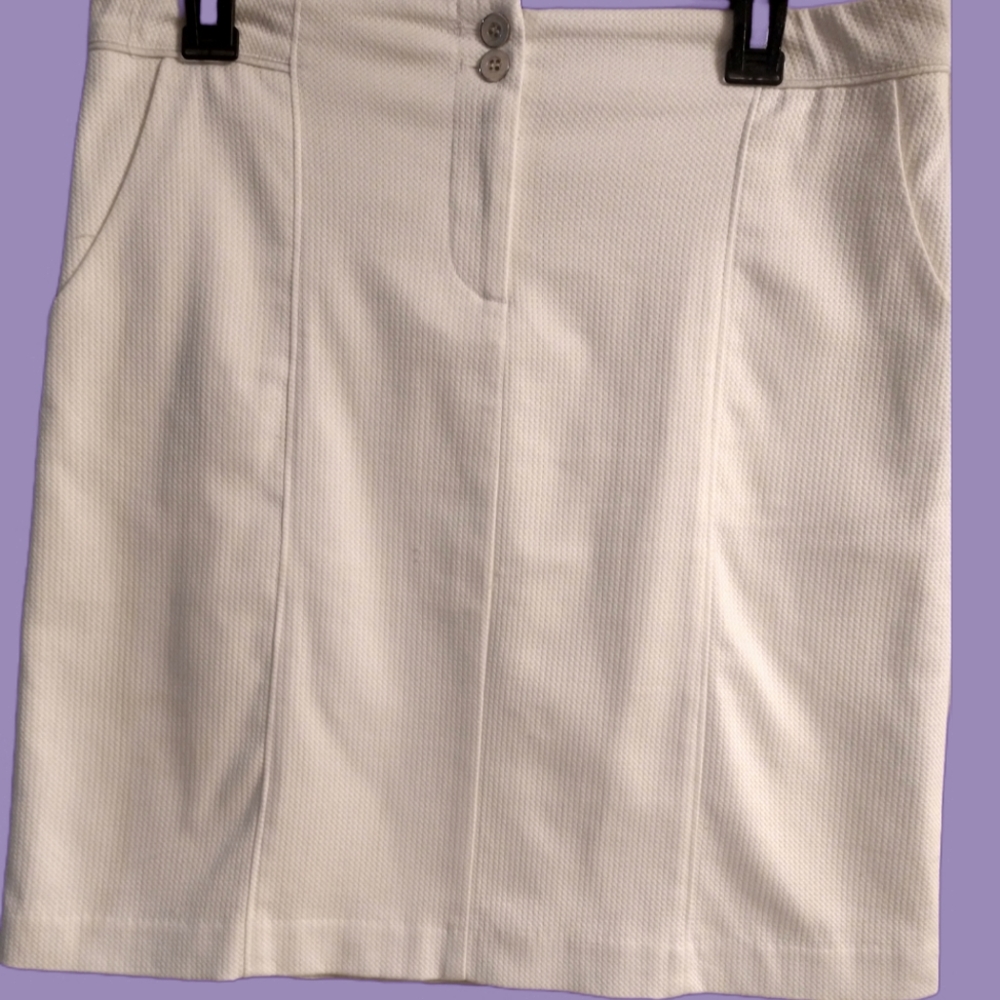 White mini skirt